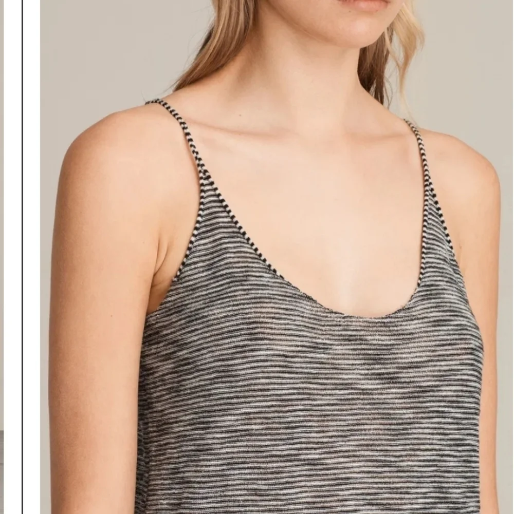 All Saints Blyth Stripe Vest Dress Size Small Black And White Stripe‎ Brand New